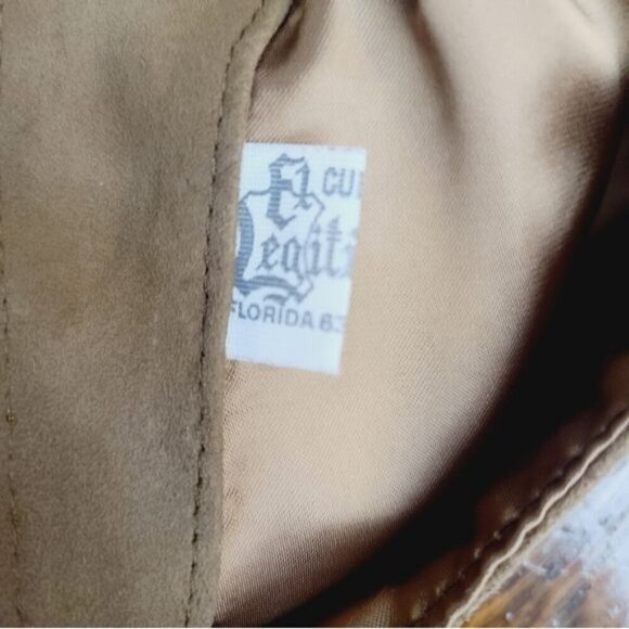 Vintage El Cuero de Cabra Tan Suede Leather Open Front Vest - Picture 5 of 10